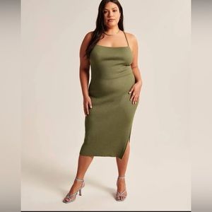 NWT Abercrombie & Fitch Dresses Lace Up Ribbed Midi Dress